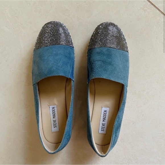 Steve Madden Shoes - Steve Madden Blue Sparkly Suede
Espadrille Flats